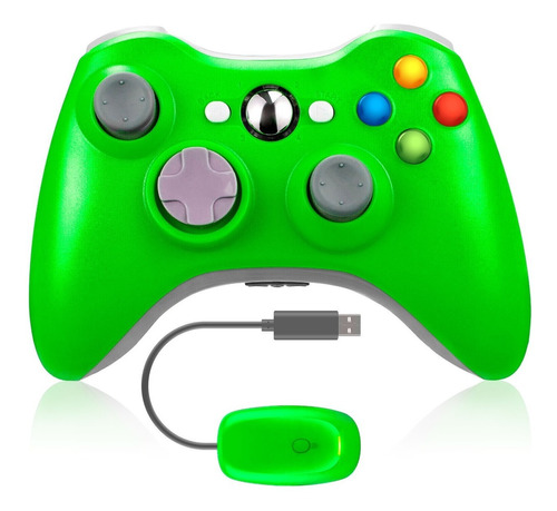 Mando Para Computadora Inalámbrico Verde  Y Xbox 360