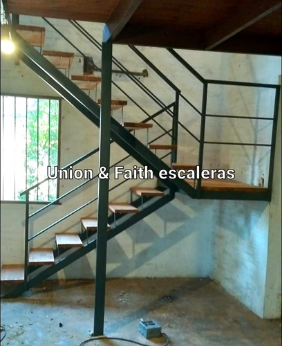 Escaleras Hierro Rectas Madera Interior Y Exterior 