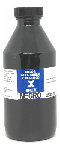 Pintura Cueros Y Plásticos Dux. Frasco 250cc. Color Negro