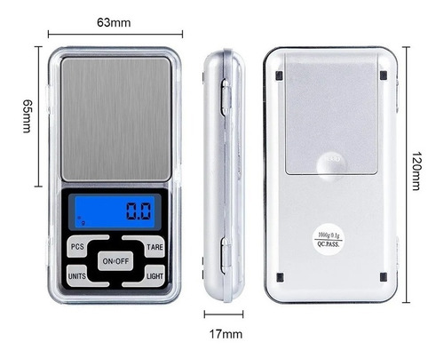 Mini Balança Digital Lcd Alta Precisão Portátil Com Bandeja