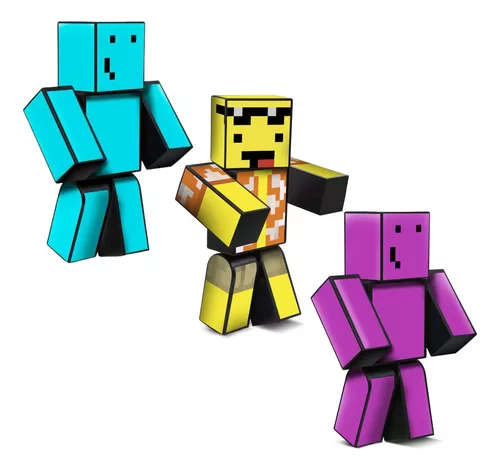 Kit 3 Bonecos Minecraft Problems Melzinha Mel 35 Cm - Algazarra - Boneco  Minecraft - Magazine Luiza