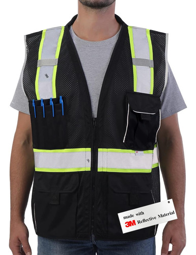 Chaleco De Seguridad Dib Safety, Clase 2, Talla S, Negro