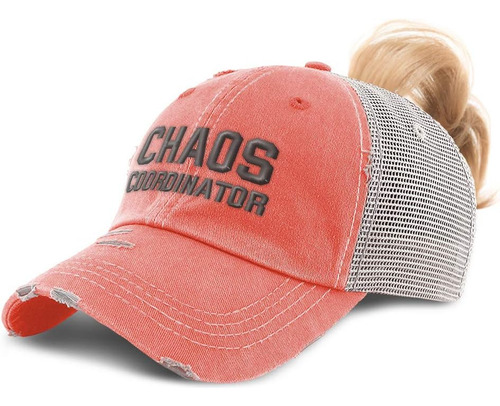 Gorra Con Cola De Caballo Para Mujer, Coordinador Del Caos,