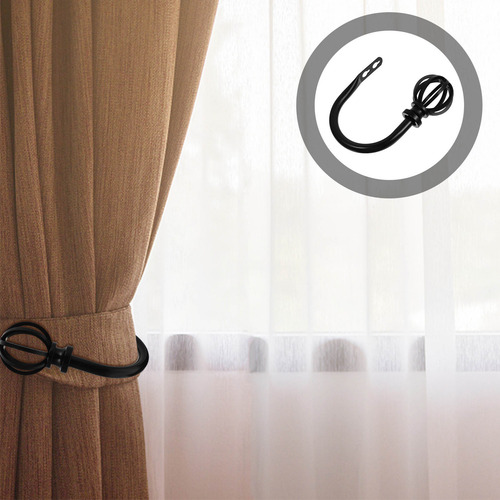Gancho Para Cortinas Con Ganchos Negros, 2 Unidades