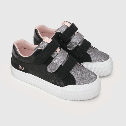 Zapatilla De Niña Urbana Con Brillo Negro / Black (28 A 38)