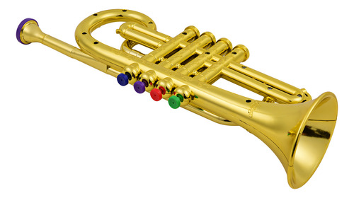 Trompeta De Viento Para Niños Con 4 Teclas, Color Dorado, Co