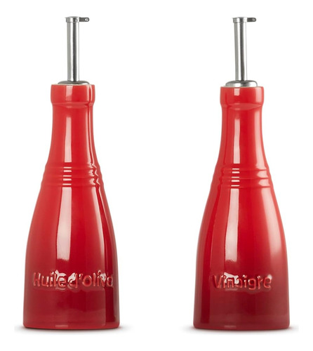 Juego De Aceitera Y Vinagrera Le Creuset, Cerámica Roja