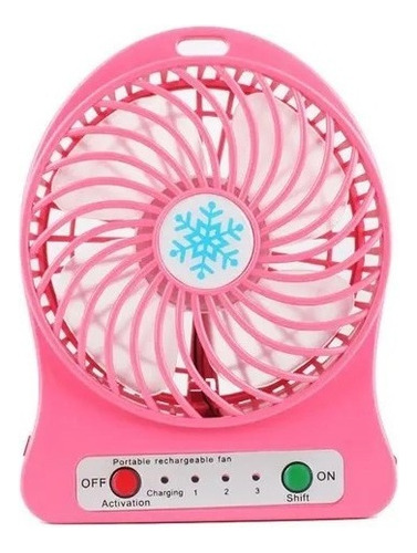 Ventilador De Mesa Ortatil Recargable Usb Mini Color Rosa
