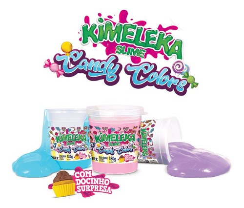 Slime Kimeleca Candy Colors Unidade 180g Sortida