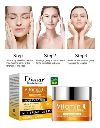 Crema Facial Vitamina C Á. Hialurónico Antiarrugas Tipo De Piel Todo Tipo De Piel