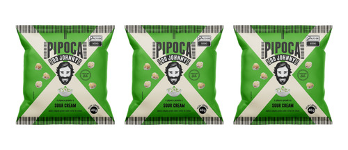 Kit 3 Pipocas De Sour Cream 40g - Pipoca Do Jhonny