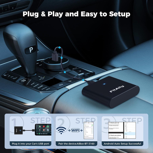Adaptador Inalámbrico Automático Para Android Usb C Con Wifi