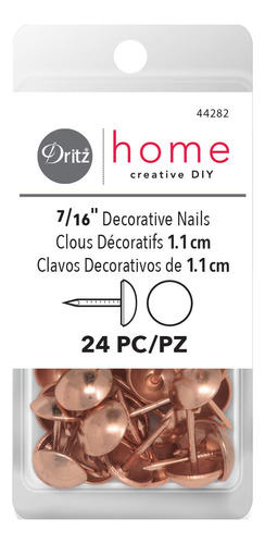 Dritz Home Clavo Decorativo Liso Cobre Pieza