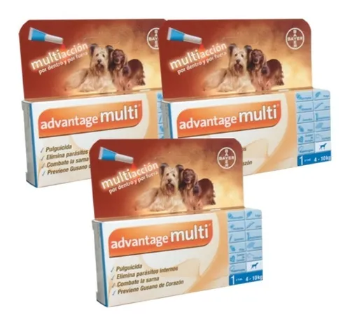 Advantage Multi 4 Kg A 10 Kg Coraz n Sarna Pulgas 3 Pack Env o