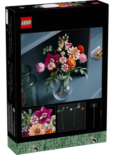 Kit Lego Botanical Ramo De Flores Fantasía En Rosa 10342 749 Flores