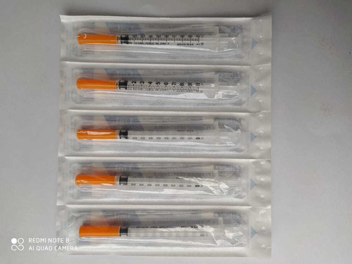 Jeringa Insulina Nipro 1ml Tapa Naranja 30gx Caja X 100 Unds