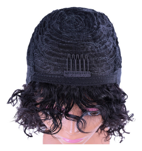 Peruca De Cabelo Humano Natural Com Onda De Água De 35cm