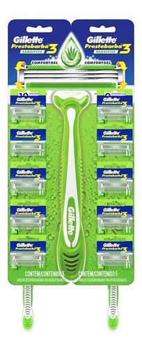 Gillette Prestobarba Sensitive 3 Comfortgel. 10 Unidades