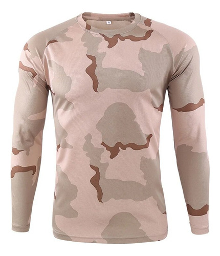 Camiseta Militar De Manga Larga Para Hombre, Camuflaje Tácti