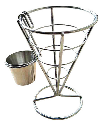 Cesta De Alambre De Metal Con Soporte Para Patatas Fritas, 2