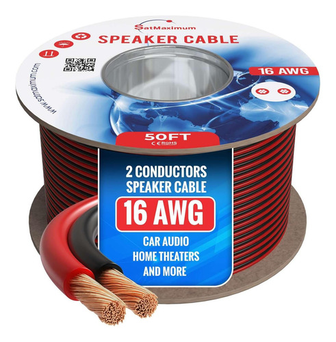 Cable Cable De Altavoz En Línea Directo 50ft 16awg 2 Cl3 Cca