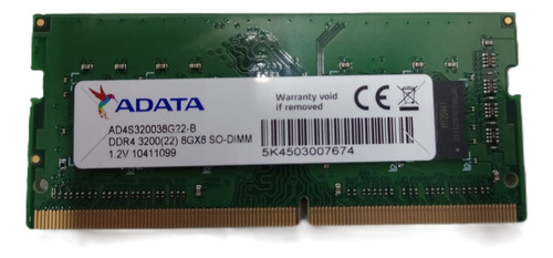 Memoria 8gb Ddr4 3200mhz Adata P/ Notebook Pronta Entrega