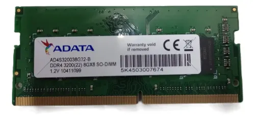 Memória Adata 8gb Ddr4 Sodimm 3200mhz Verde | Frete grátis