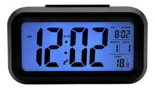 Relógio De Mesa Digital C/ Despertador Iluminado Smart Light Cor Sortida 12v