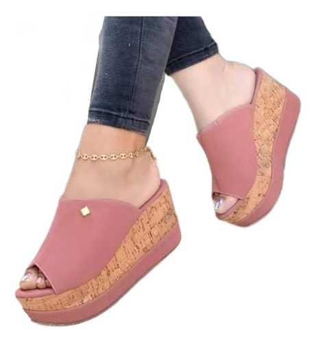 Zapatillas De Mujer De Suela Gruesa, Sandalias Transpirables