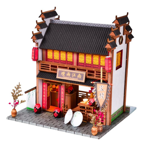 1:24 Casa De En Miniatura De Con Muebles Y Accesorios Led