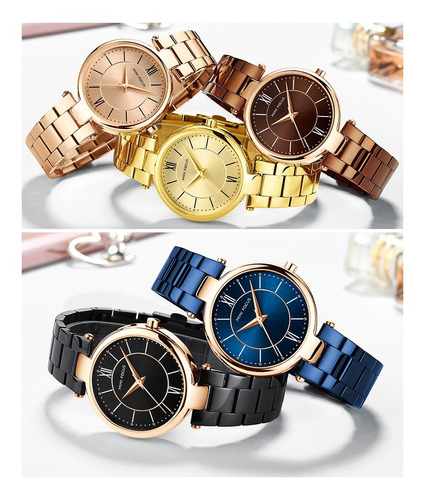 Mini Focus Relojes Elegantes Impermeables De Lujo Para Mujer Color De La Correa Rose