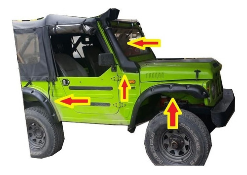Imagen 1 de 7 de Kit Suzuki Lj 80 Extensiones Y Snorkel Anfibio Guardabarros