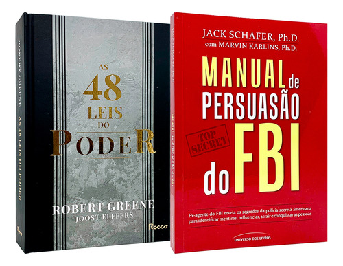 As 48 Leis Do Poder + Manual De Persuasão Do Fbi - 2 Livros Físicos