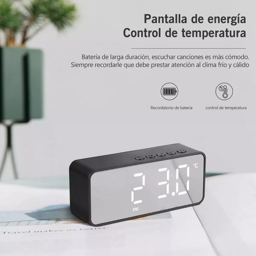 Reloj Despertador Digital C/bocina/bluetooth/radio Fm Color