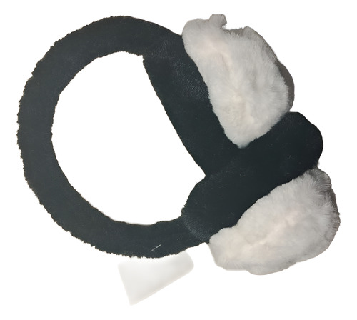 Orejera Vincha Peluche Abrigo Protector Frio Suave Comodo Negro Tela De Peluche.
