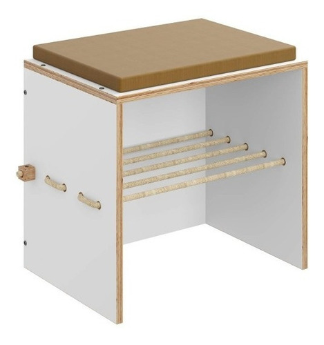 Puff Com Futon E Prateleira Cordel Be Mobiliário Bg