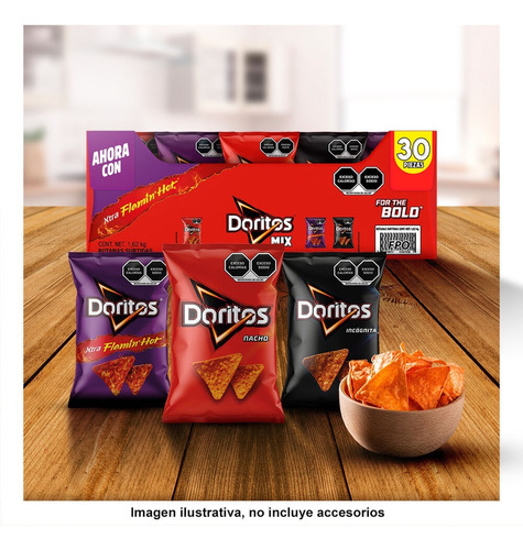 Sabritas Doritos Surtido Caja Mix 30pz Nacho Icognita Flamin