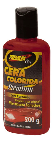 Cera Colorida Carro E Moto Com Carnaúba Premium Car 200g Cor Vermelho