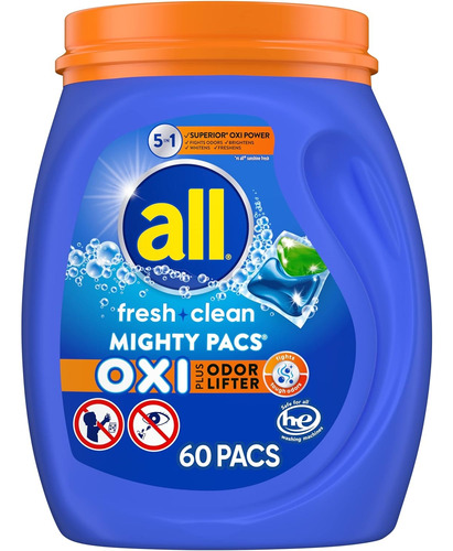 Detergente All Oxi Plus 5 En 1 Jabón 60 Pods Capsulas