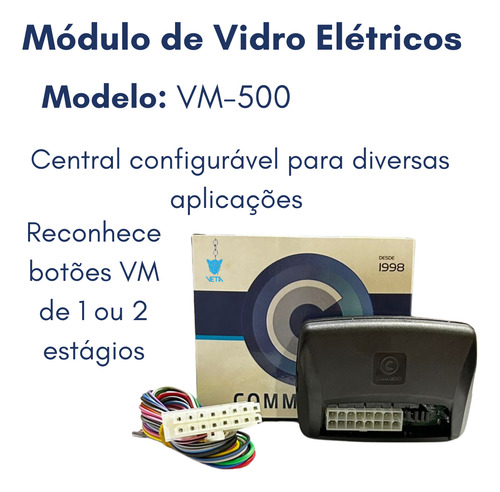 Modulo De Subida De Vidros Automotivo Portas Vm500