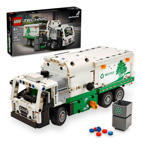 LEGO® Technic™ Camión de Residuos Mack® LR Electric juguete de construcción para niños y niñas entusiastas del reciclaje y con pasión por los vehículos 42167