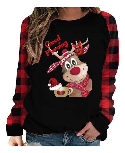 . Camiseta Holgada De Manga Larga Estampada A La Moda For