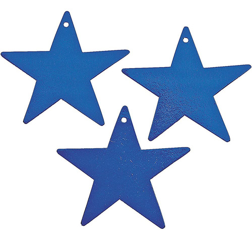 Fun Express - 5   Blue Cardboard Star Decoration (12p Para F