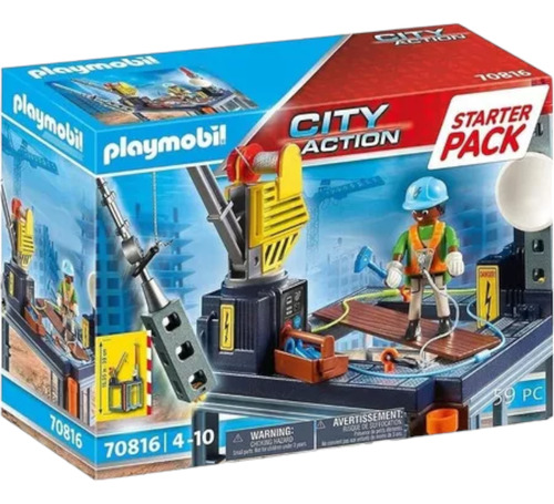 Playmobil Starter Pack Construcción Con Grúa