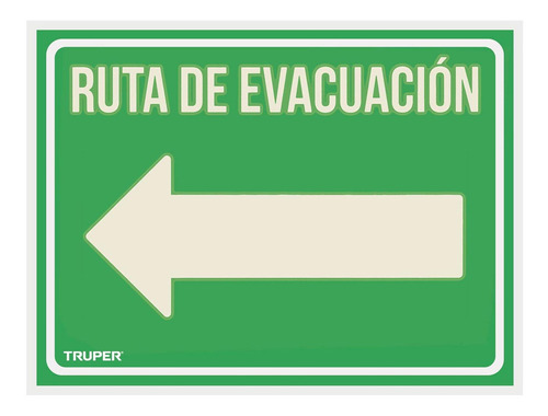 Letrero De Señalización 'ruta Evacuación Izquierda',21x28 Cm