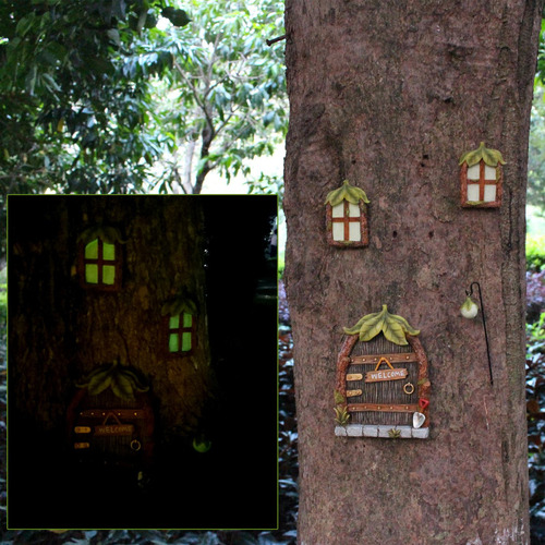 Kit De Lámpara De Ventanas De Puerta De Jardín De Hadas