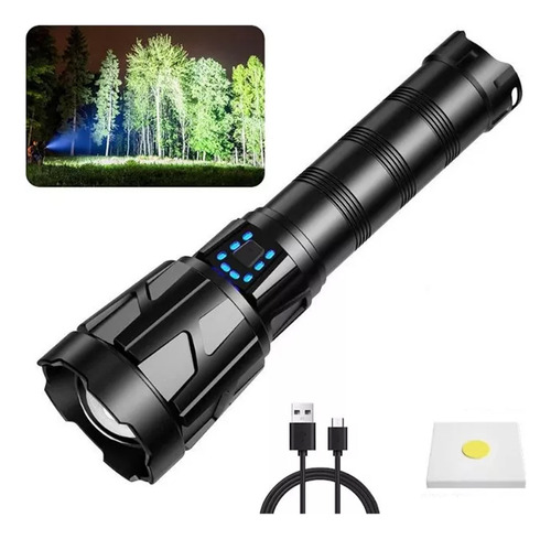 Ratorch Linterna Táctica Láser De 50w Con Zoom Retráctil, Luz 12000lm