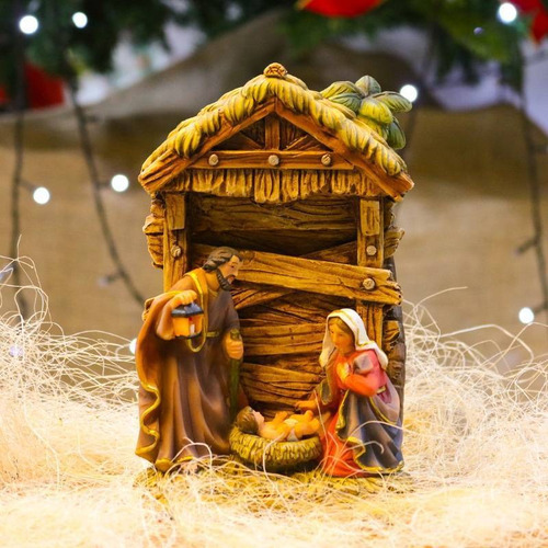 Presépio De Natal 20 Cm C/luz - Resina Premium