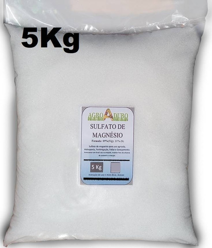 Fertilizante Sulfato De Magnésio 5kg Adubo Ferti Hidroponia