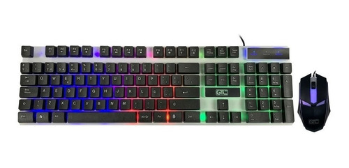 Imagen 1 de 2 de Combo Teclado Y Mouse Gamer Negro Play To Win Rgb Ramos